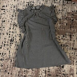 Black and White Gingham Sleeveless Blouse